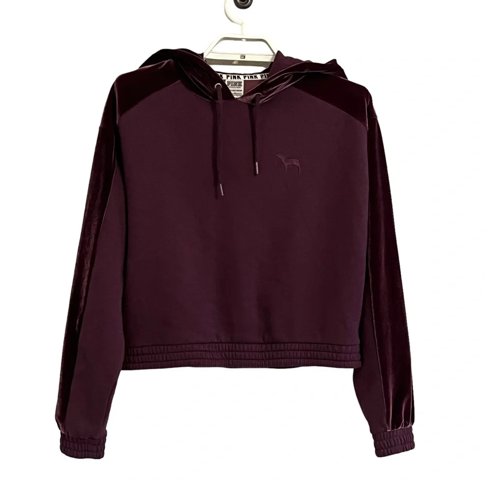 PINK Victoria’s Secret Velour Hooded Sweatshirt - Picture 1 of 7